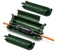 Yojoe 3 Pack Compact Green Outdoor Extension Cord Cover Waterproof Electrical Safety Box for Extension Cord Plug, IP44 Water-Resistant, Lightweight & Portable for Holiday Lights, Garden Tools