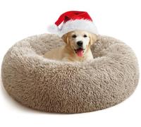 YOJOGEE Calming Donut Dog Bed for Medium Small Dogs Cats, Fluffy Anti Anxiety Dog Beds Washable Puppy Bed Non-Slip Plush Cuddler Warming Round Faux Fur Pet Bed