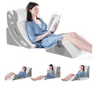 Yojoker 4PCS Orthopedic Bed Wedge Pillow Set for Sleeping, Post Surgery Foam Pillow for Body, Back and Leg Pain Relief, Triangle Adjustable Support Pillow - Acid Reflux, Anti Snoring & GERD Sleeping