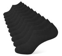 YOJOOM No Show Trainer Socks for Mens 5 Pairs Non Slip Low Cut Ankle Socks Invisible Footies Loafers Casual Boat Shoes Size 6-9 9-12 (UK, Numeric, 9, 12, Regular, Regular, Black 5 pairs)