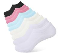 YOJOOM No Show Trainer Socks for Womens 5 Pairs Non Slip Low Cut Ankle Socks Invisible Footies Loafers Casual Boat Shoes Size 4-7 7-9 (UK, Numeric, 4, 7, Regular, Regular, Mixed 5 pairs)