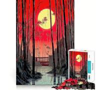 Yokai Bamboo Grove Jigsaw Puzzles for Teenagers 1000 Mental Fun Game Clean Seamless Connection Engaging Way to Pass Free Hours (50x75cm)