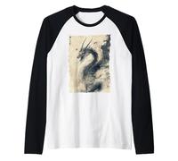 Yokai Legend Japanese Dragon Tattoo Myth Raglan Baseball Tee