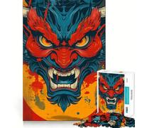 Yokai Oni Demon Jigsaws 1000 Pieces for Adults Memory Boost Game Professional Grade Cutting Heartwarming Gathering Activity (50x75cm)