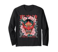 Yokai Oni Face Mask Devil Japanese Demon Tattoo Oni Mask Long Sleeve T-Shirt