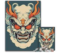 Yokai Oni Japanese Mask Puzzles for 1000 Piece Paper Puzzles for Teenager Families Perfect DIY Decor BrainTeasing Challenge 1000 PCS(38x26cm)