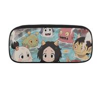 Yokai Onsen Bath Pencil Case Waterproof Leather Pencil Pouch Multi-purpose Aesthetic Makeup Bag Cute Pen Bag Large Cosmetic Bag for Office Stationery, Travel