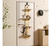 Yokawe cat Climber: Vertical Hanging Tree Over the Door, Scratching Post, Space-Saving Tree Furniture with Carpeted Plank, Tease Cat Ball 170cm
