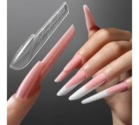YOKEFELLOW ImMaster 3D Reverse French Dual Form,15 Sizes 150pcs Magic Caps Zone French Nail Dual Forms for Beginners & Pros Builder Nai Gel Acrylic Tools (IM113-Russian Almond)