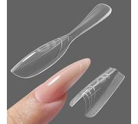 YOKEFELLOW Original Sandwich Nails Dual Forms - 240Pcs Nail Mold for Quick Nails Extension, No Paper Forms Needed, 15 Sizes Plastic Form, Salon Nail Art Tools(W558-Almond)