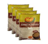 Yoki Farinha De Mandioca 500G Traditional Cassava Flour Gulten Free Authentic Brazilian Cuisine Easy to Preapre Heat and Eat Product of Brazil Pack of 4