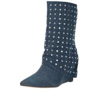 YOKI Women's Fold Over Boot Fashion, Blue, 5 UK