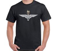 YOKIHI The Parachute Regiment T-Shirt Cap Badge Mens para REGT Paras Sfsg Size L Black