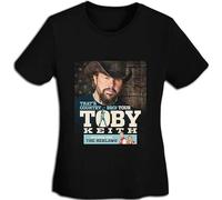 YOKIHI Toby Keith Men's Fashion T-Shirt Teen Girl Printed Short-Sleeved T-Shirt Size L Black