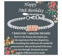 YOKIKA 70th Birthday Gifts for Women, Silver Bracelet for Women Presents for 70th Birthday Sterling Silver Bracelets Bracelet for Her Mum Grandma Auntie Christmas