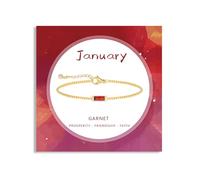 YOKIKA January Garnet Birthstone Bracelet Red Cubic Zircon Bracelet for Women Gold January Jewellery Friendship Birthday Anniversary Christmas Gifts for Women Mum Daughter