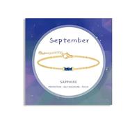 YOKIKA September Sapphire Birthstone Bracelet Blue Cubic Zircon Bracelet for Women Gold September Jewellery Friendship Birthday Anniversary Christmas Gifts for Women Mum Daughter