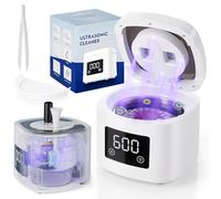 Yokilly Ultrasonic Retainer Cleaner Machine: 45kHz UV Ultrasonic Dental Jewellery Cleaner - 200ML Timer Cleaner for Dentures Mouth Guard Aligner Toothbrush Head Whitening Trays All Dental Appliances