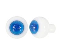 YOKIVE 1 Pair 10mm Eyeballs for Crafts, Glass Realistic Round Craft Eyeballs Handmade Fake Doll Eyes, Great for Doll Halloween Party Horror Mask DIY Decorations (Inner Glitter Light Blue)