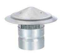 YOKIVE 1 Pcs 4-Inch Round Chimney Cap, Galvanized Iron Cone Top Chimney Cap with Screen | Stove Pipe Cap Stovepipe Finial Great for Outside Vent Flue Roof (L 6.69In)