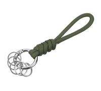 YOKIVE 1 Pcs Paracord Lanyard Keychain with Flat Key Rings, Braided Lanyard Wrist Straps | Great for Cameras, Wallets, Keys (Army Green, 4-Inch)
