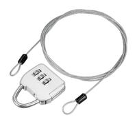 YOKIVE 1 Set 3 Digit Combination Padlock with Security Cables, Outdoor Padlock Steel Lock Chains | Great for Lockers Baggage Bikes (Silver, 5Ft)