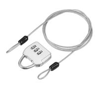 YOKIVE 1 Set 3 Digit Combination Padlock with Security Cables, Outdoor Padlock Steel Lock Chains | Great for Lockers Baggage Bikes (Silver, 3Ft)