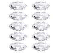 YOKIVE 10 Pcs K9 Crystal Pendants Oval Beads, Crystals Prisms Charms Hanging Dangle with Hole Great for Windows Lamp Decorations (Clear, 1.5 Inch)