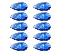 YOKIVE 10 Pcs K9 Crystal Pendants Teardrop Beads, Crystals Prisms Charms Hanging Dangle with Hole Great for Windows Lamp Decorations (Blue, 1.5 Inch)