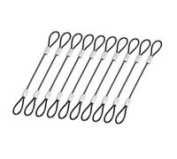 YOKIVE 10 Pcs Safety Cable Locks, Stainless Steel Security Wire Rope with Double Loops | Great for Outdoor, Luggage Locks (Black, 4-Inch)