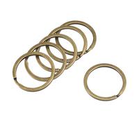 YOKIVE 10 Pcs Split Flat Key Rings, Open Jump Connectors for Lanyard Zippers Handbags, Electroplated Paint Iron (Bronze, 35-mm)