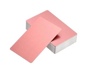 YOKIVE 100 Pack Metal Blank Card, Personalized Business Card | Laser Engraving Aluminum Double Side Print, Great for Name Card, Office, Text, Hotel(Pink, 0.21mm Thick 3.4x2.1 Inch)