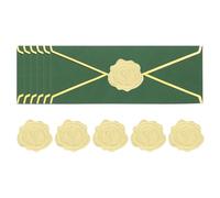 YOKIVE 100 Pcs #10 Business Envelopes with Gold Border, V Flap Standard Mailing Envelopes with Gold Stickers, Great for Letter Mailing Check Wedding Invitations, Dark Green