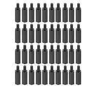YOKIVE 100 Pcs M3 Standoff Screws, Nylon Hex PCB Standoffs with High Insulation Effect, Keep Height Consistent, Great for Motherboard (Black, 15mm+6mm)