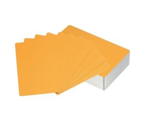 YOKIVE 100 Pcs Metal Business Card with Smooth Surface, Laser Engraving Aluminum, Great for Office, Hotel, Workshop (Orange, 86 x 54 x 0.21mm)