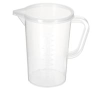 YOKIVE 1000ml Double-Sided White Scale Graduated Beaker Transparent | PP Plastic Liquid Measuring Cup Liquid Measure Mug Container with Handle and Lid for Lab Kitchen Home Cooking Bakery