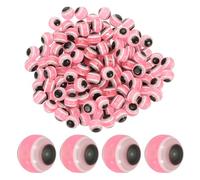 YOKIVE 150 Pcs 8mm Evil Eye Beads, Resin Turkish Evil Eye Charm Handmade Round Beads Loose Spacer Beads Great for DIY Art Craft Bracelet Necklace Earrings Making (Pink)