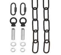YOKIVE 1Set Lighting Chain Link, 15 Feet Metal Chandelier Chain Fixture Extension 65Lb Maximum Weight with Lock Great for Pendant Hanging Swag Light, Black