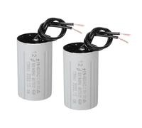 YOKIVE 2 Pcs 12uF CBB60 Running Capacitor, Run Capacitor with 2 Wires, AC 450V Start Up Motors, Great for Air Compressors, Pumps (Silver, 60x35mm)