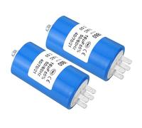 YOKIVE 2 Pcs 16uF CBB60 Capacitor with 4 Pins Screw, AC 250V(Blue, 70 x 40mm)