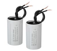 YOKIVE 2 Pcs 7uF CBB60 Running Capacitor, Run Capacitor with 2 Wires, AC 450V Start Up Motors, Great for Air Compressors, Pumps (Silver, 60x35mm)