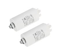 YOKIVE 2 Pcs 8uF CBB60 Running Capacitor, Run Capacitor with 4 Pins Screw, AC 450V Start Up Motors, Great for Air Compressors, Pumps (White, 65x35mm)