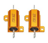 YOKIVE 2 Pcs Aluminum Case Resistor, Office LED Converter Replacement Wirewound Resistance, Great for Daily Use (Gold, 25W 10 Ohm)