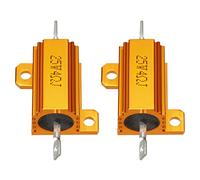 YOKIVE 2 Pcs Aluminum Case Resistor, Office LED Converter Replacement Wirewound Resistance, Great for Daily Use (Gold, 25W 4 Ohm)