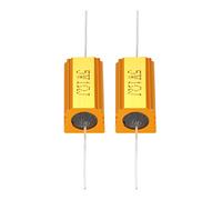 YOKIVE 2 Pcs Aluminum Case Resistor, Office LED Converter Replacement Wirewound Resistance, Great for Daily Use (Gold, 5W 1 Ohm)