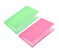 YOKIVE 2 Pcs Business Card Holder, Card Holder with Large Capacity Keep Card Neat, Great for Office, Business Trip (Pink, Green, 120 Pockets)