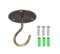 YOKIVE 2 Pcs Ceiling Hanging Hook, Heavy Swag Hook with Round Plate Hanging Plants, Great for Office, Home, Daily Use (Bronze, 2.6x3-Inch)