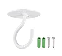 YOKIVE 2 Pcs Ceiling Hanging Hook, Heavy Swag Hook with Round Plate Hanging Plants, Great for Office, Home, Daily Use (White, 1.6x2.1-Inch)