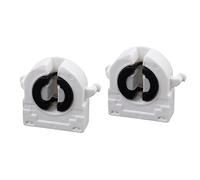 YOKIVE 2 Pcs Fluorescent Light Holder, T8 Lamp Socket G13 Base Bi-Pin Socket Light Replacement Parts, Great for Home, Office (White, 2A, AC 500V)