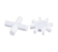 YOKIVE 2 Pcs Magnetic Stir Bar, PTFE Coated Cross/Gear Type Stirrer | Great for Lab Liquid Solution Stirring Mixing(White, 2 Sizes)
